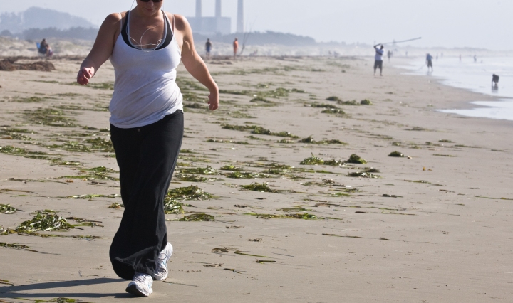 beach, aerobic walking, cardiovascular exercise